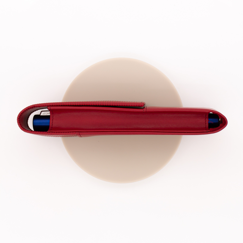 Lamy A314 Embossed Leather Pen Case for 1 Pen Red