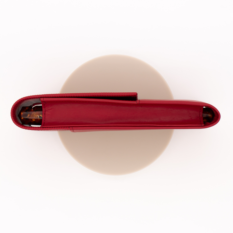 Lamy A315 Embossed Leather Pen Case for 2 Pens Red