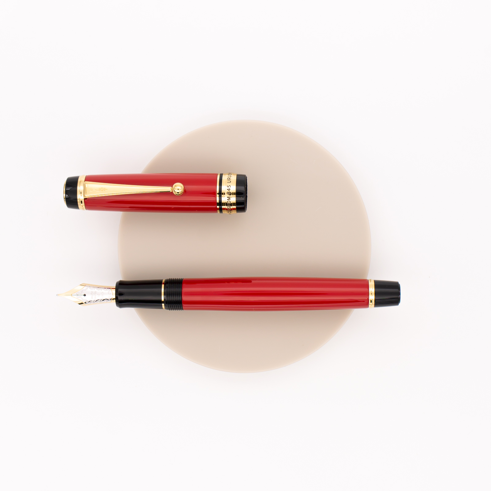 Pilot Custom 845 Urushi Fountain Pen Vermilion Red Ebonite