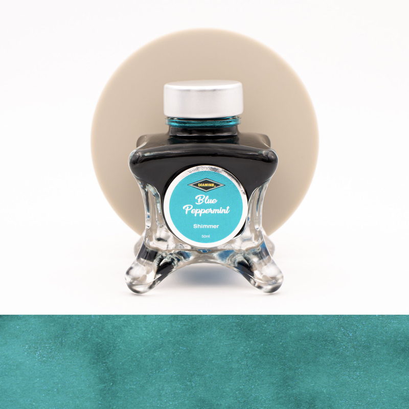 Diamine Inkvent Blue Peppermint Ink Bottle 50 ml Blue Edition Shimmer