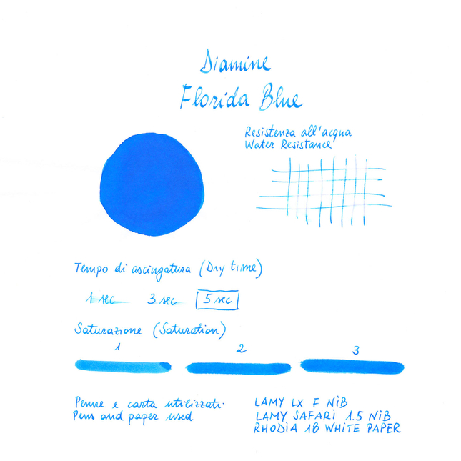 Diamine Florida Blue Ink Bottle 30 ml