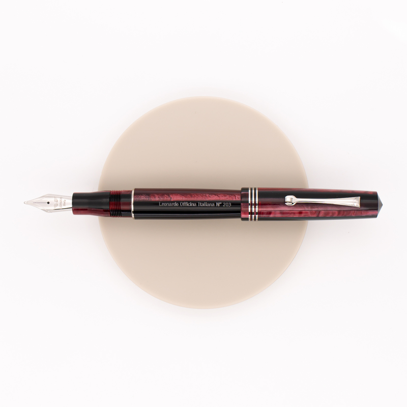 Leonardo Officina Italiana Momento Zero Fountain Pen Prugna & Rhodium