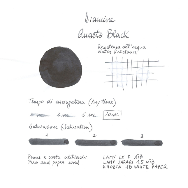 Diamine Quartz Black Ink Bottle 30 ml