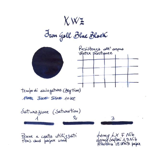 KWZ Iron Gall Blue Black Ink Bottle 60 ml