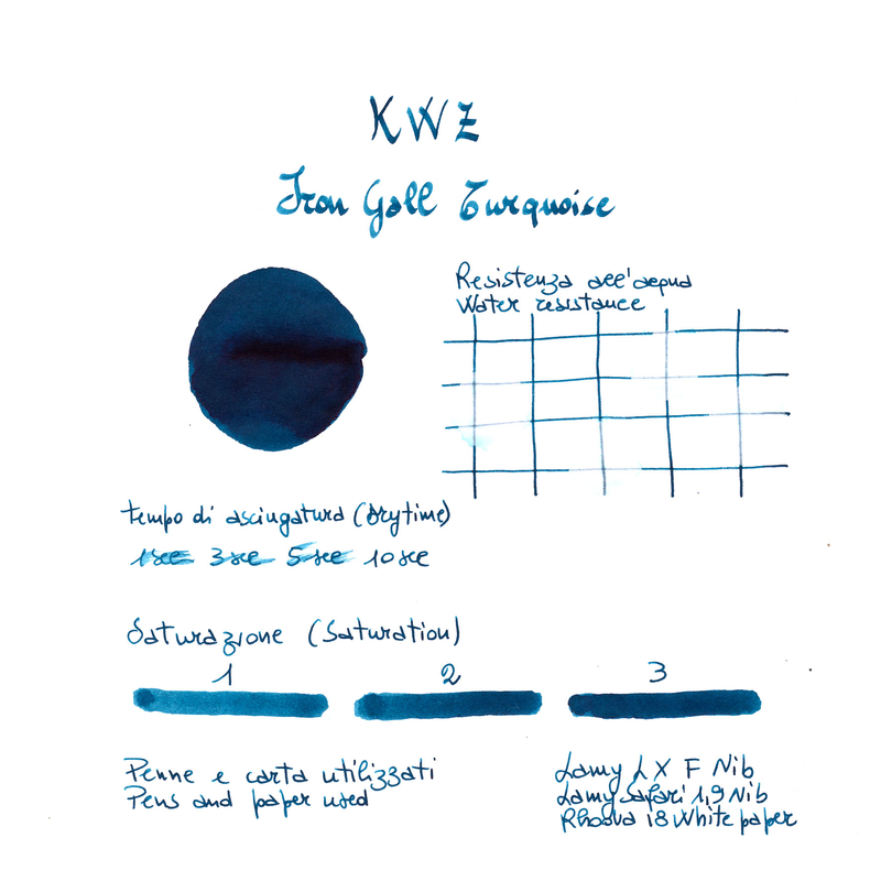 KWZ Iron Gall Turquoise Ink Bottle 60 ml