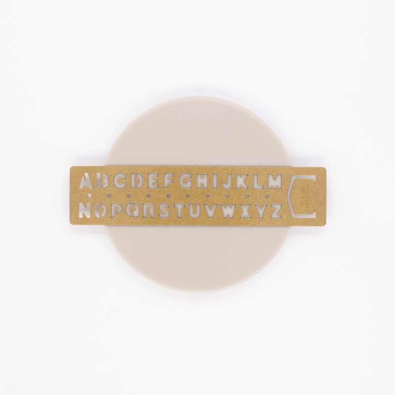 Traveler's Company Brass Template Bookmark Alphabet