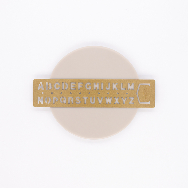 Traveler's Company Brass Template Bookmark Alphabet