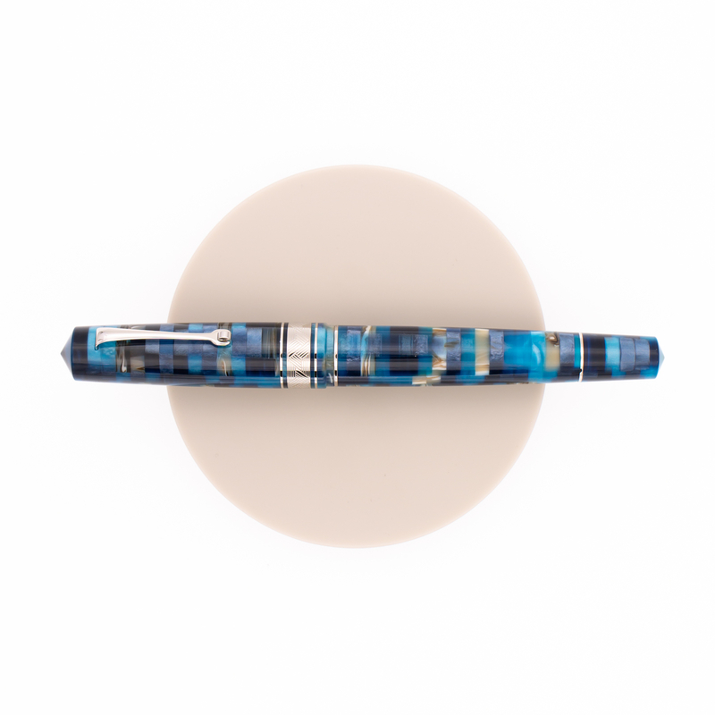 Leonardo Momento Zero Grande Mosaico Fountain Pen Hawaii & Rhodium