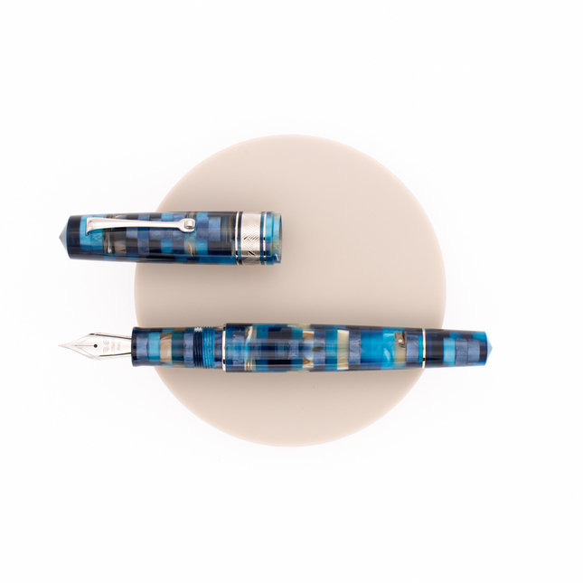 Leonardo Momento Zero Grande Mosaico Fountain Pen Hawaii & Rhodium