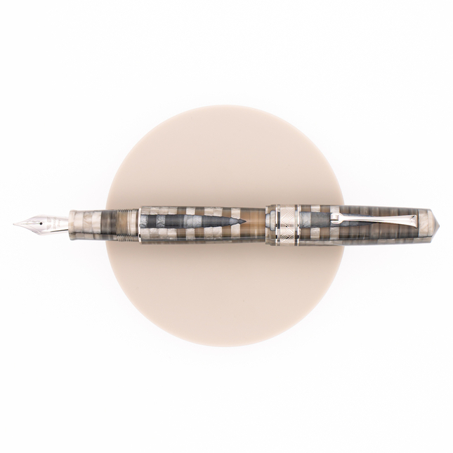 Leonardo Momento Zero Grande Mosaico Fountain Pen Chiaroscuro & Rhodium