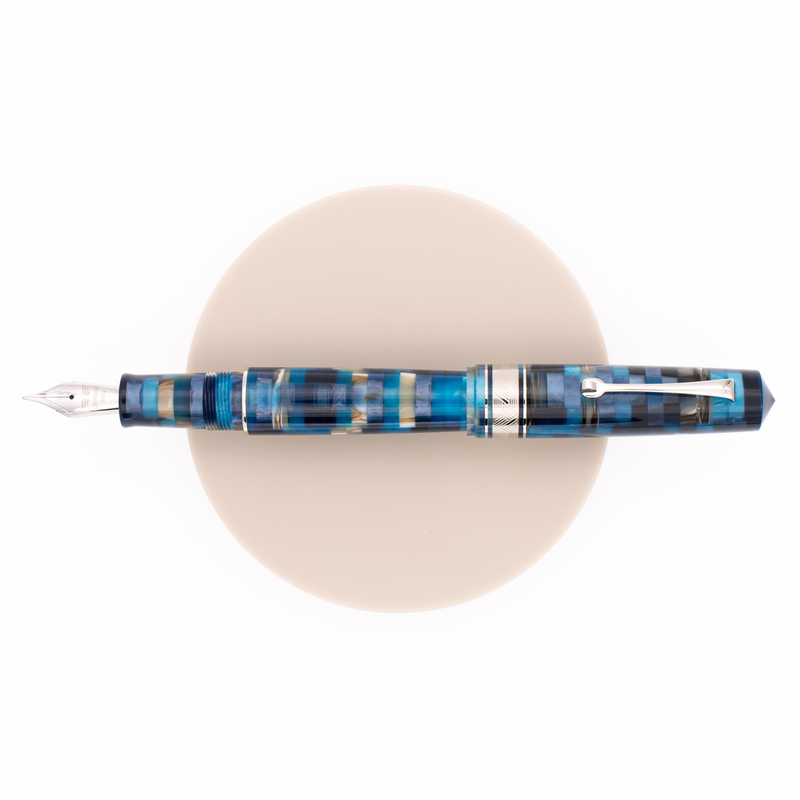 Leonardo Momento Zero Grande Mosaico Fountain Pen Hawaii & Rhodium