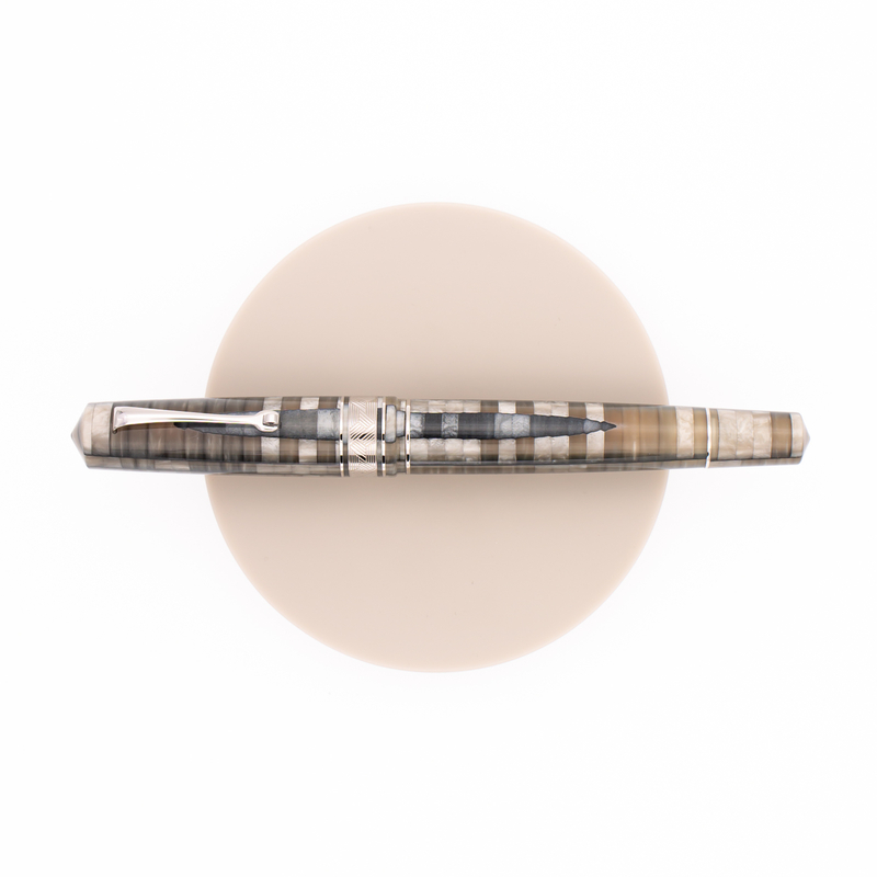 Leonardo Momento Zero Grande Mosaico Fountain Pen Chiaroscuro & Rhodium