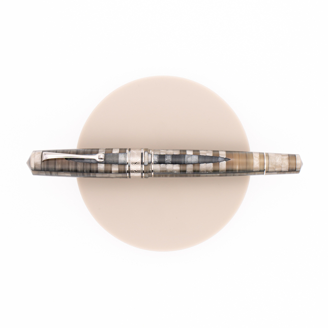 Leonardo Momento Zero Grande Mosaico Fountain Pen Chiaroscuro & Rhodium