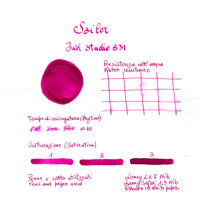 Sailor Ink Studio 831 Inchiostro 20 ml