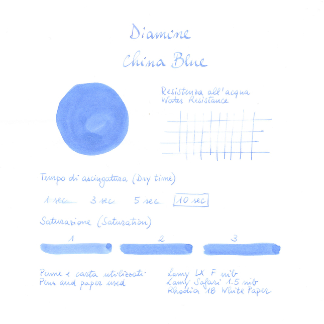 Diamine China Blue Ink Bottle 80 ml