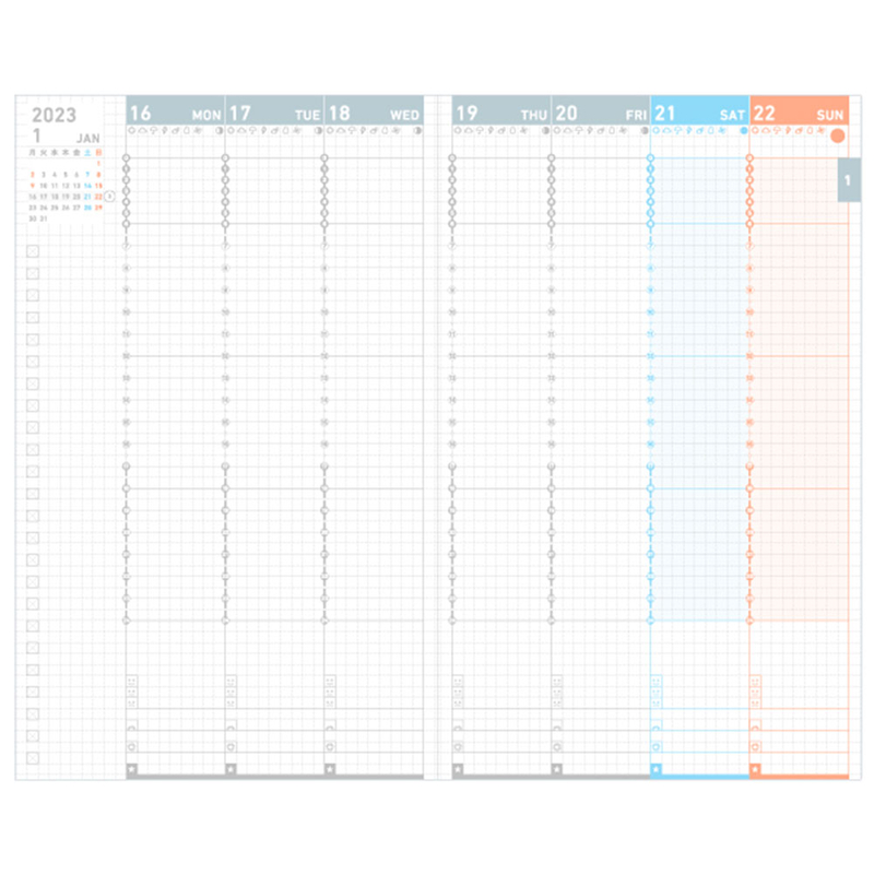 Kokuyo Jibun Techo Diary Agenda 2023 A5 Slim Bianca