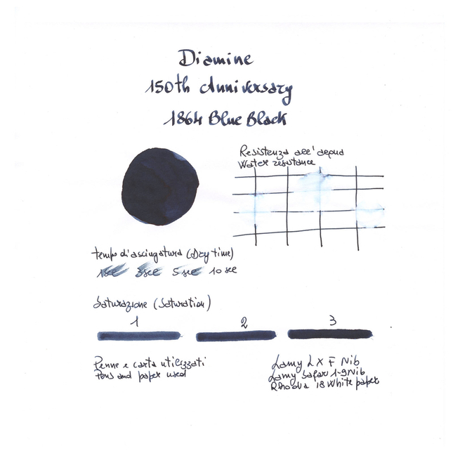 Diamine 150th Anniversary 1864 Blue Black Ink Bottle 40 ml