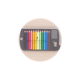 Mini Stuff BG-A358V-4 12-Color Mini Colored Pencils & Sharpener Sand Eraser  Set, 4 Set Pack