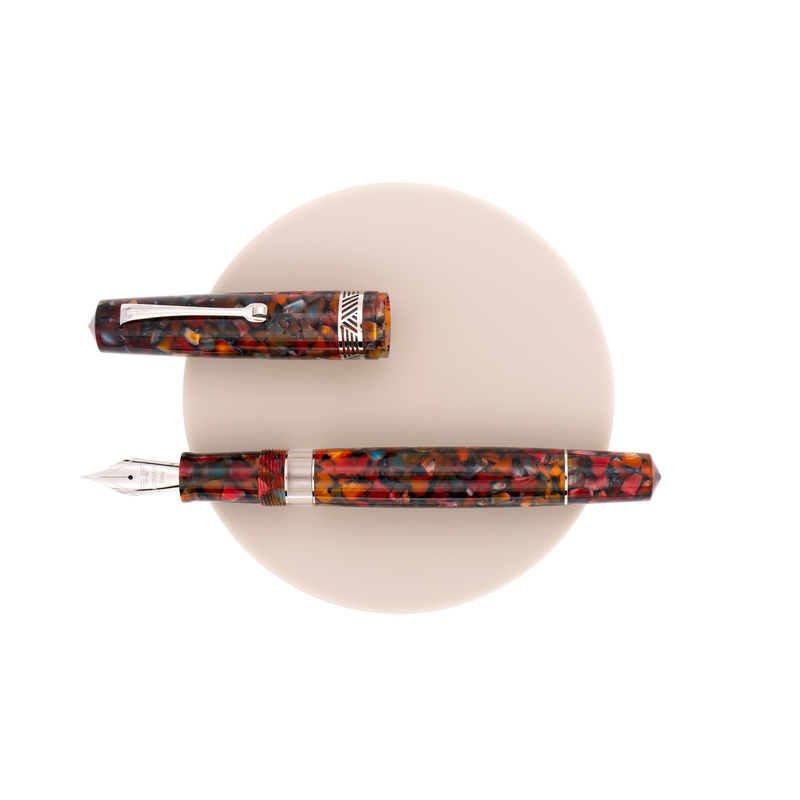 Leonardo Momento Magico Fountain Pen Millefiori & Rhodium 14 KT