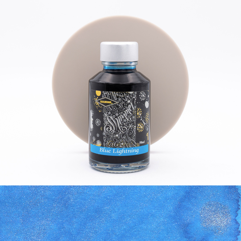Diamine Shimmering Blue Lightning Ink Bottle 50 ml