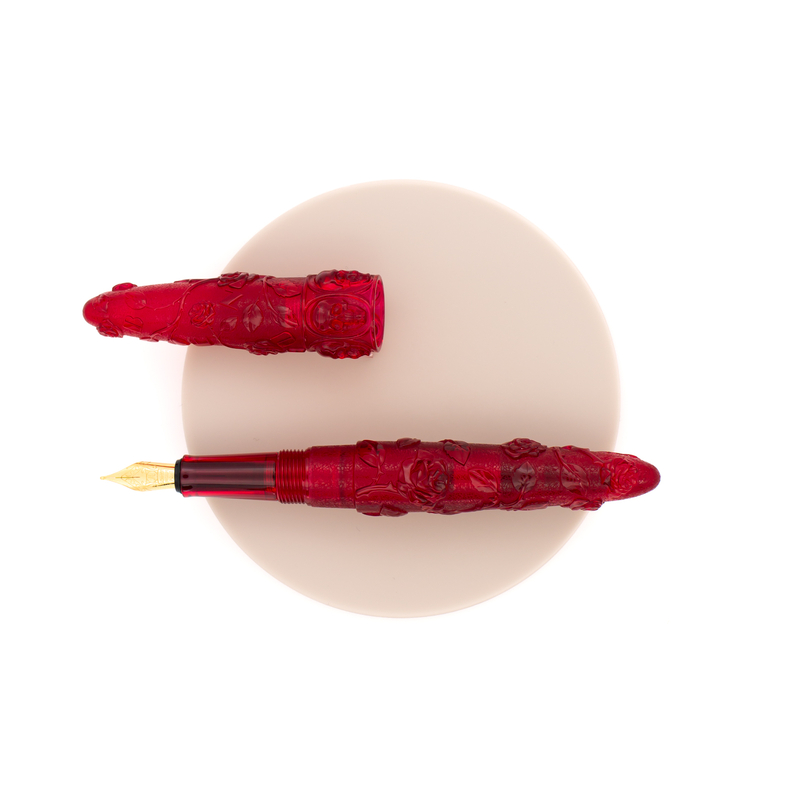 Benu Skulls & Roses Fountain Pen Red Rose