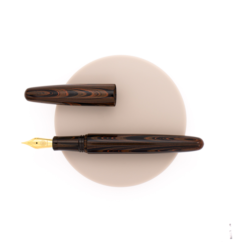 Wancher Dream Pen True Ebonite Penna Stilografica Marble Brown & Oro