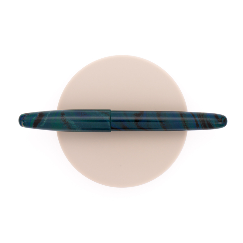 Wancher Dream Pen True Ebonite Fountain Pen Marble Green & Gold