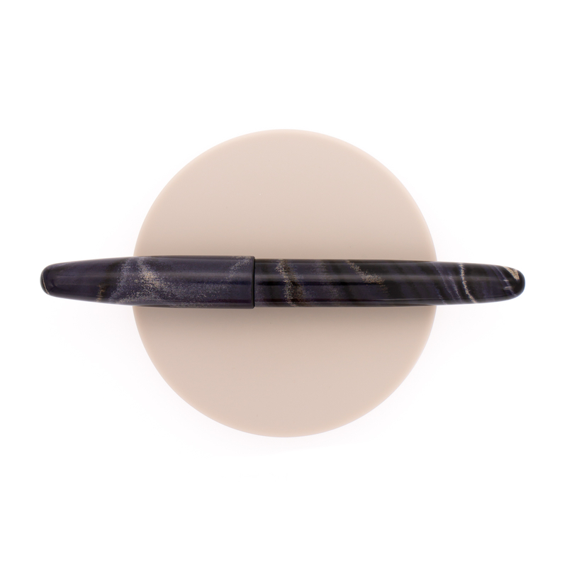 Wancher Dream Pen True Ebonite Penna Stilografica Marble Purple Gray & Oro