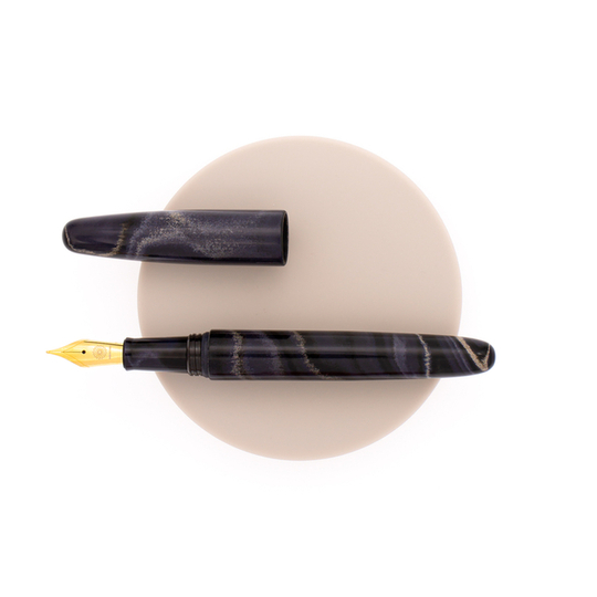 Wancher Dream Pen True Ebonite Fountain Pen Marble Brown & Gold