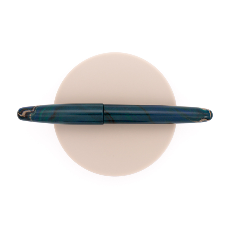 Wancher Dream Pen True Ebonite Fountain Pen Marble Green & Rhodium