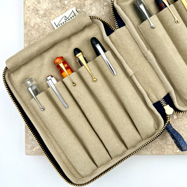 Kyoku Haku Pen Case for 10 Pens Indigo