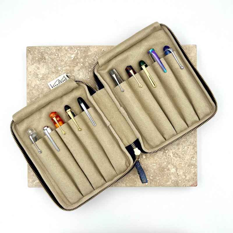 Kyoku Haku Pen Case for 10 Pens Indigo