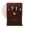 Kyoku Haku Pen Case for 4 Pens Grilles Brown