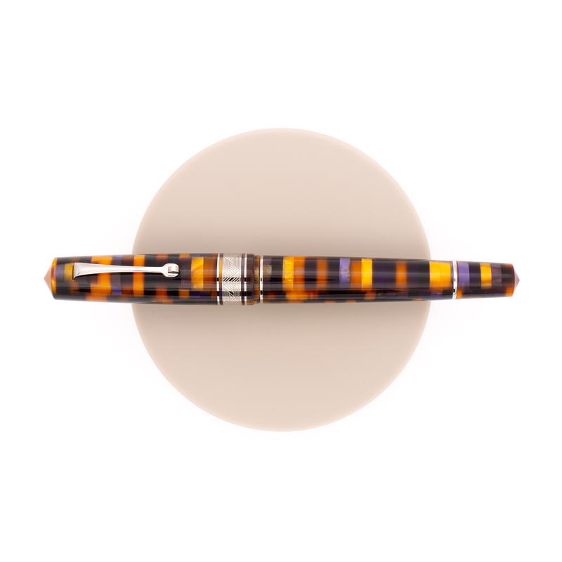 Leonardo Momento Zero Grande Mosaico Fountain Pen Anemone & Rhodium