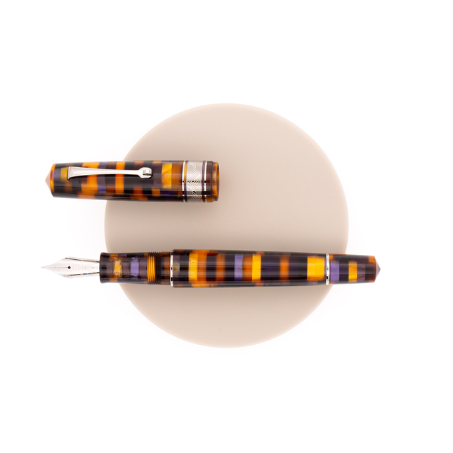 Leonardo Momento Zero Grande Mosaico Fountain Pen Anemone & Rhodium