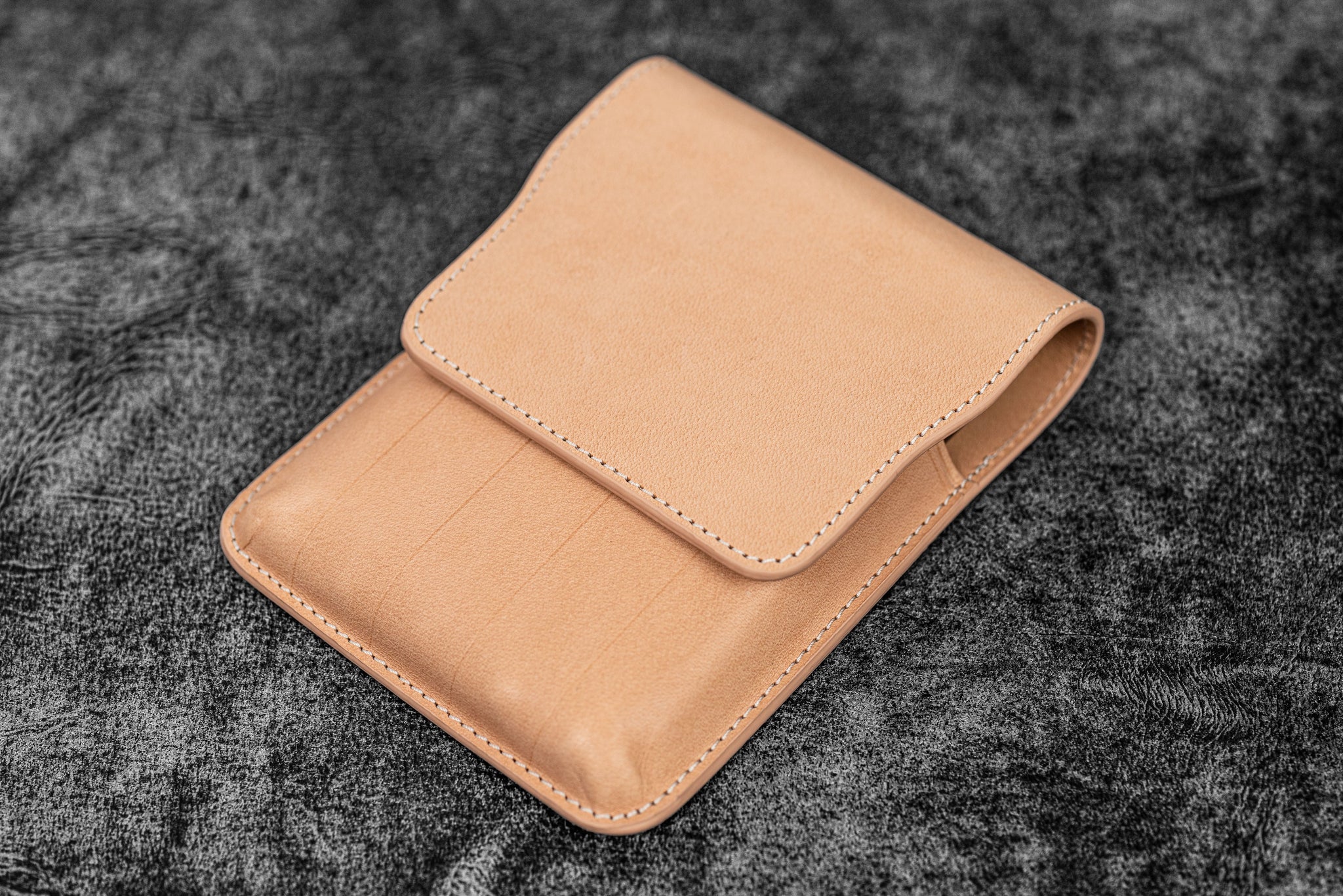 Galen Leather Flap Portapenne in Pelle 5 Posti Undyed