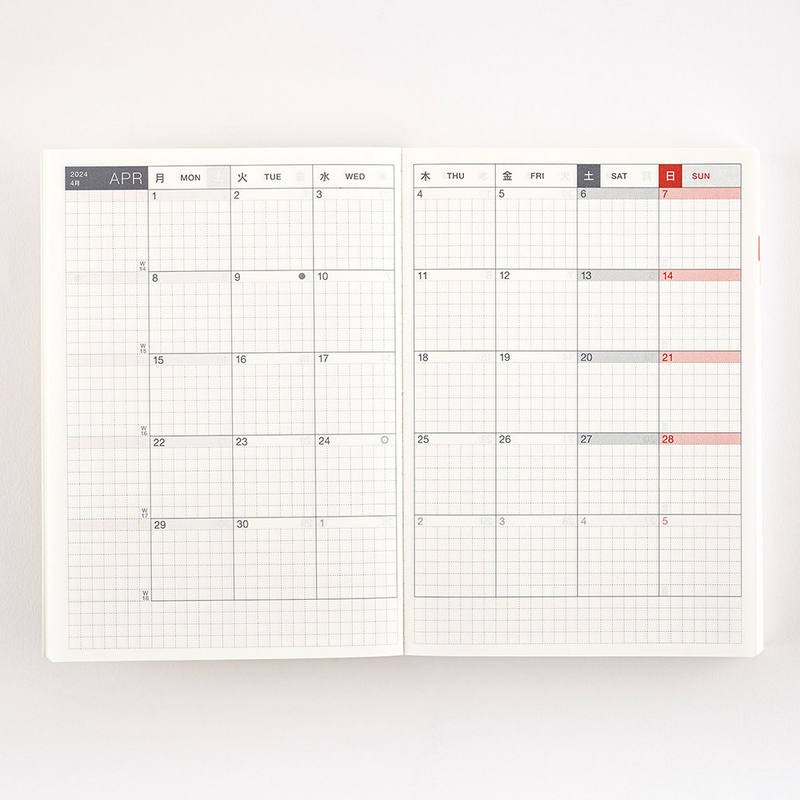 Hobonichi Techo Original Book 2024 Agenda A6 Giornaliera Inglese