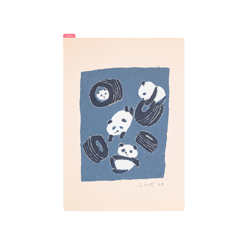 Hobonichi Hobonichi Pencil Board Jin Kitamura: Love it (Panda) Sottopagina per Cousin A5