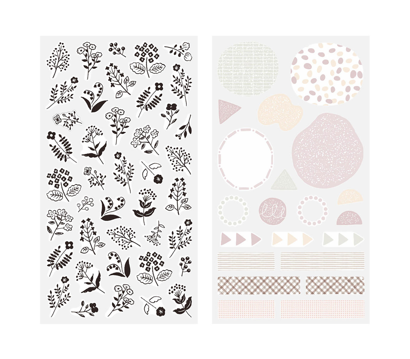 Midori Sticker Two Sheets Monotone Flower