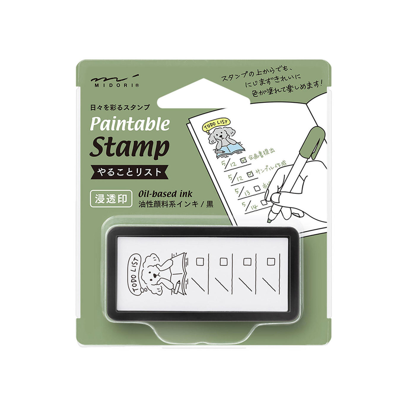 Midori Paintable Stamp Pre-Inked Shopping List | Stationery | Stilo&Stile