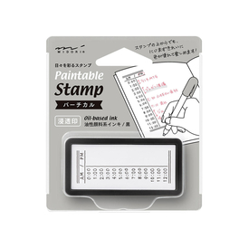 Midori Paintable Stamp Pre-Inked Keep Track of Time Half-Size