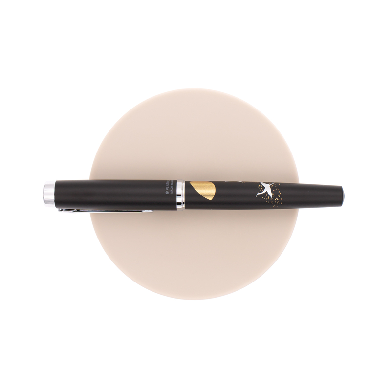 Platinum Platinum Procyon Luster Modern Maki-e Fountain Pen Cranes Over Moon