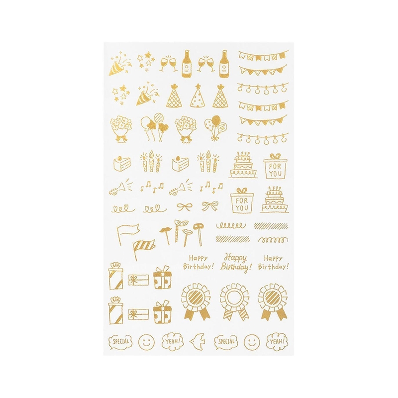 Midori Midori Foil Transfer Sticker Celebratory Patterns