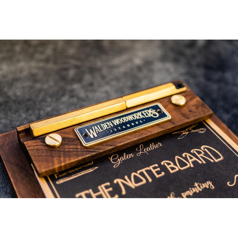 Galen Leather Galen Leather The Note Board Cartella Portablocco in Legno di Noce