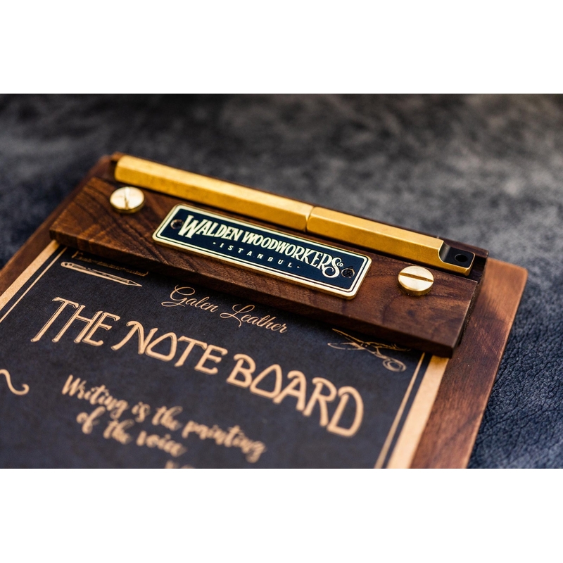 Galen Leather Galen Leather The Note Board Cartella Portablocco in Legno di Noce