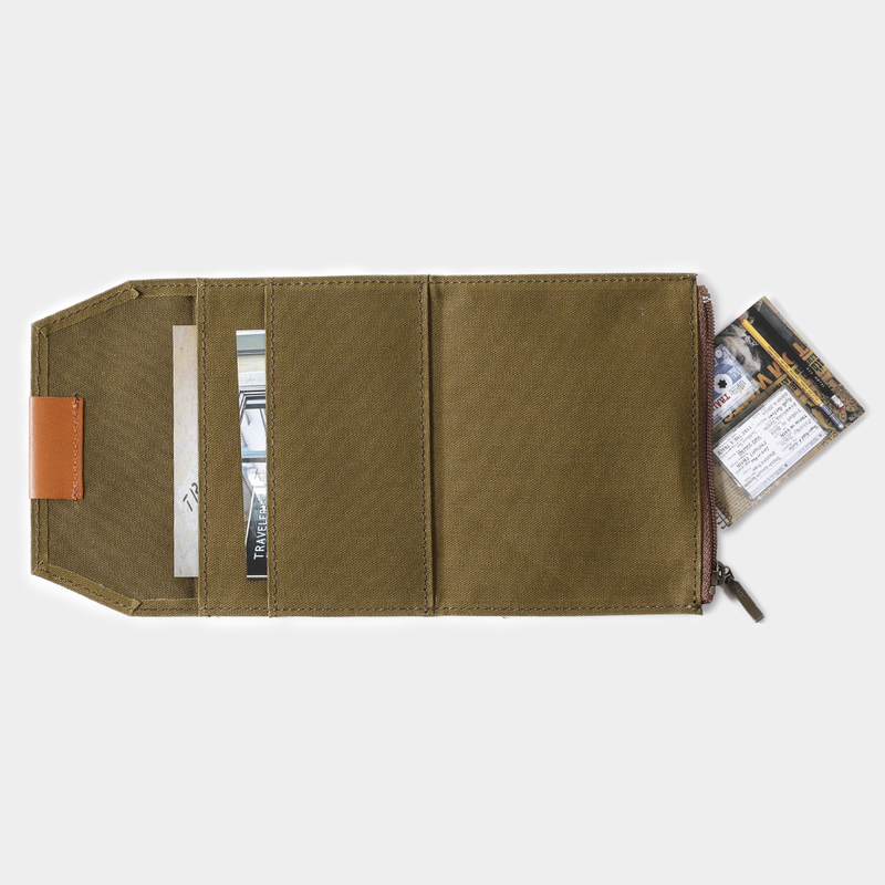 Traveler's Company Traveler's Factory Cotton Zipper Case Passport Size Olive