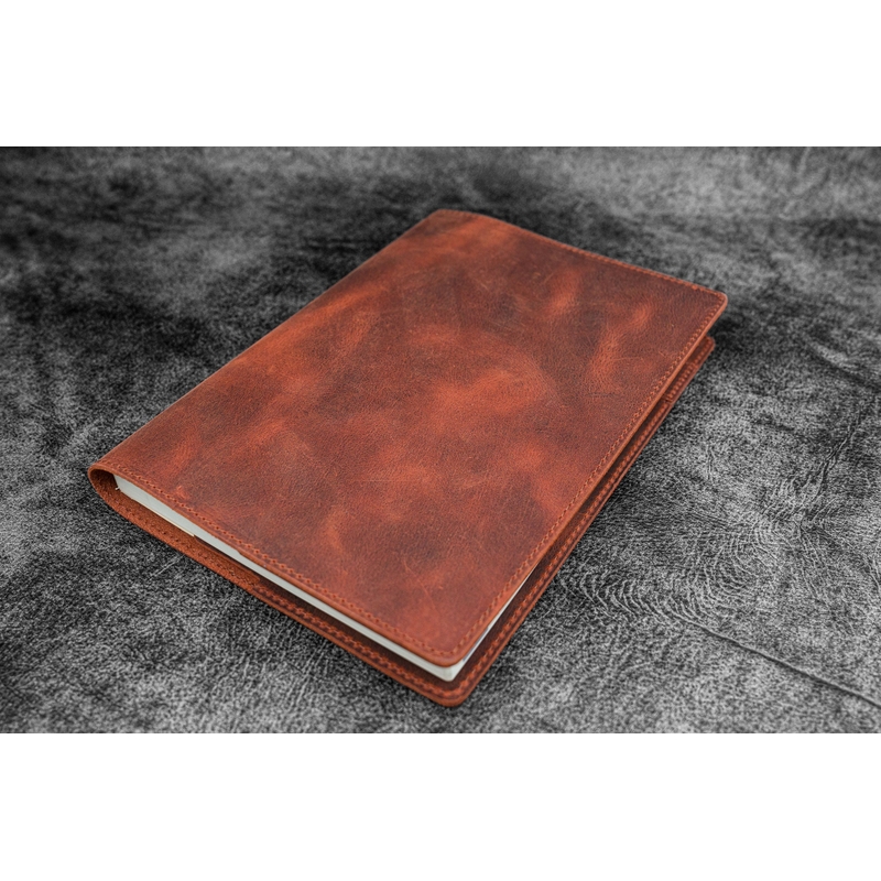 Galen Leather Galen Leather Slim Notebook Cover A5 Crazy Horse Orange