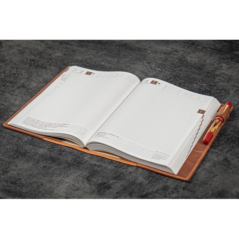 Galen Leather Galen Leather Slim Notebook Cover A5 Crazy Horse Tan