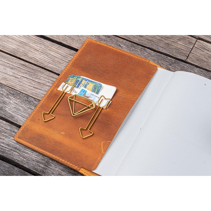 Galen Leather Galen Leather Slim Notebook Cover A6 Crazy Horse Brown