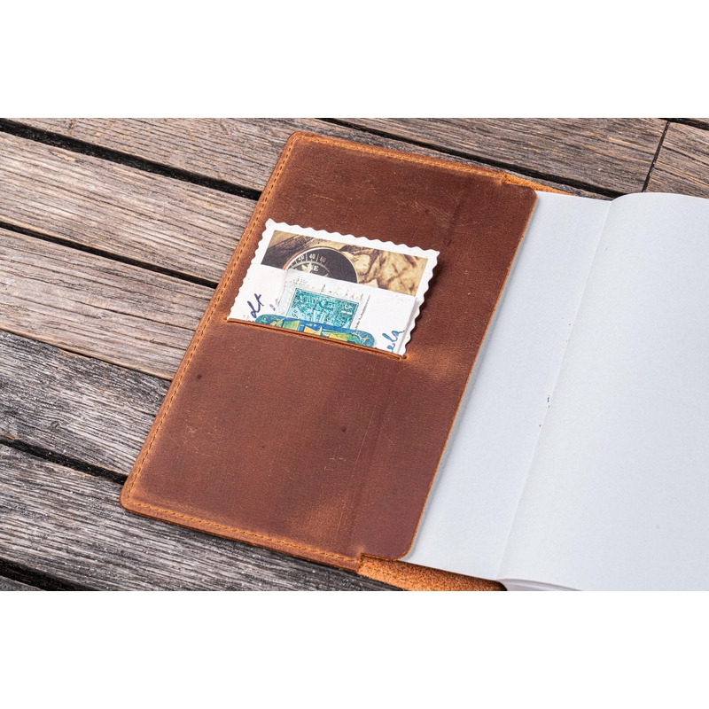 Galen Leather Galen Leather Slim Notebook Cover A6 Crazy Horse Tan